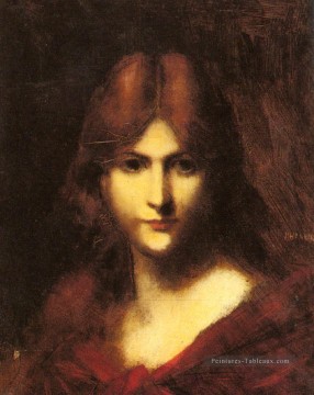 Une beauté aux cheveux rouges Jean Jacques Henner Peinture à l'huile